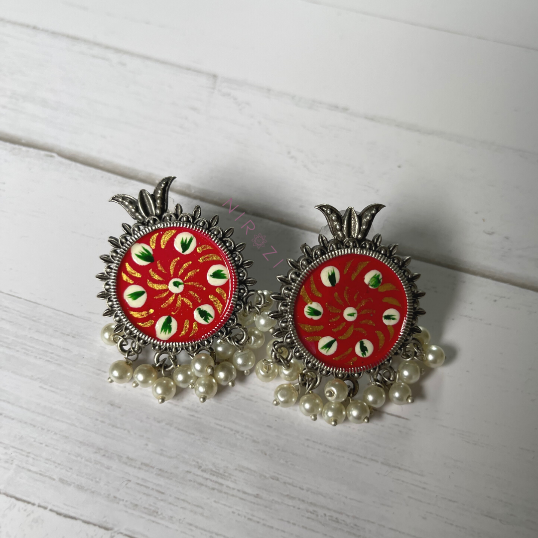 Aheli - Hand painted stud earrings