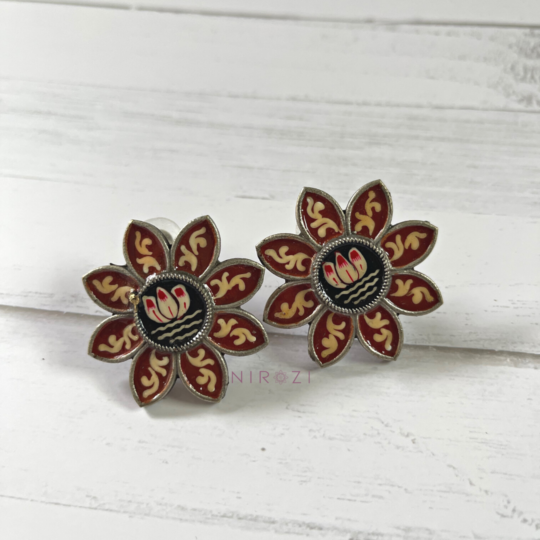 Dania - Hand painted stud earrings