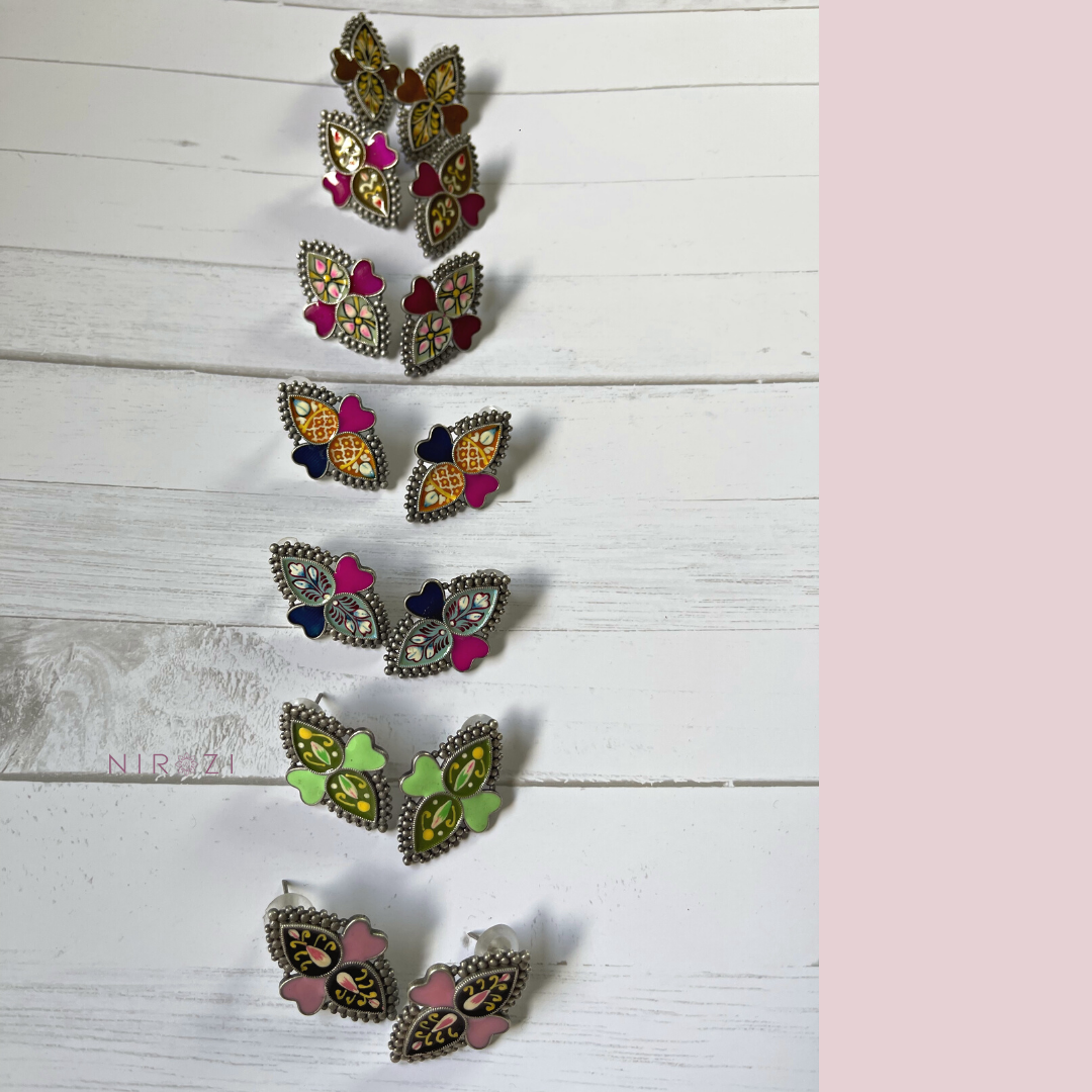 Ms. Heart - Hand painted stud earrings