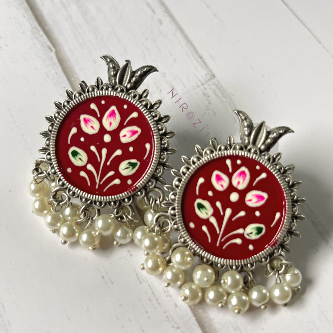 Aheli - Hand painted stud earrings