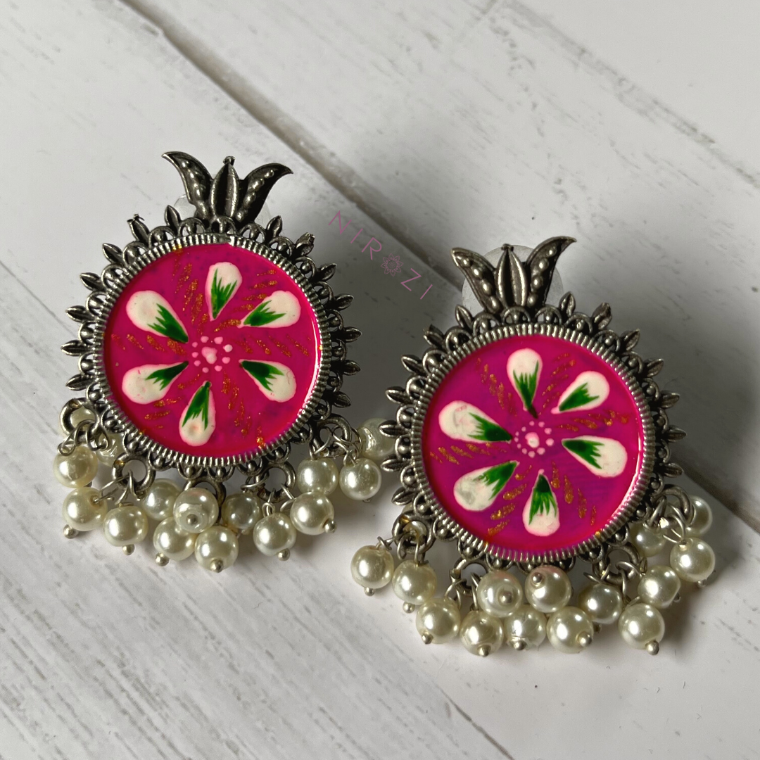Aheli - Hand painted stud earrings