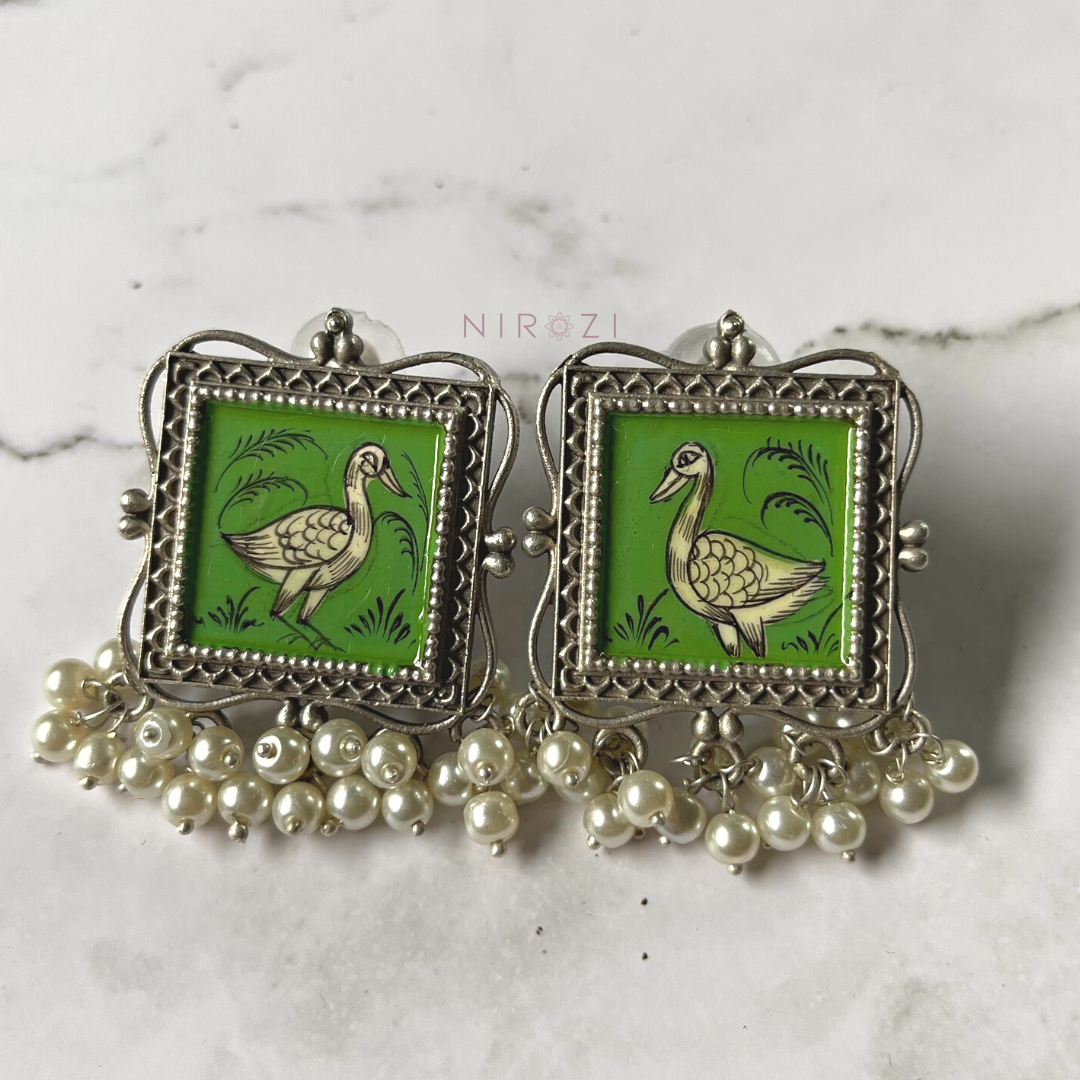 Mithu - Hand painted Stud Earrings