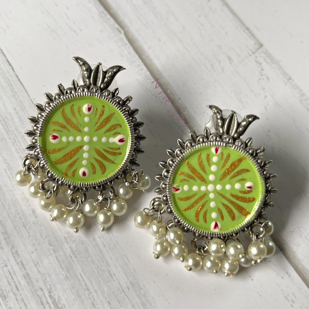 Aheli - Hand painted stud earrings